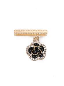 1pc Sparkling Rhinestones Black Flower Watch Band Charm Decoration Ring ,For Apple Watch Bands Accessories Charm Decor, Lucky Gifts For Friends - Black - View 6