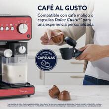 Oster Cafetera Automática de Espresso PrimaLatte con Auto-Frothing para Latte y Cappuccino Café Molido y Cápsulas Limpieza Automática Accesorios Incluidos Color Rojo BVSTEM6604R-013 - Tipo de Enchufe A USA (110-127V) - Ver 4