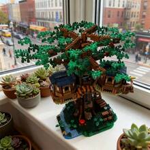 1000+片树屋微缩模型积木拼图玩具，创意家居装饰，男女皆宜