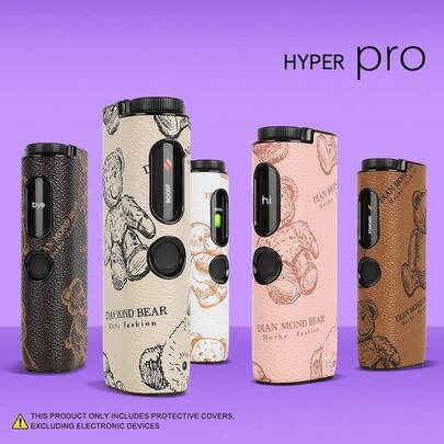 1pc Glo HYPER Pro Protective Case, Brown Bear Pattern, PU Leather + PC Material, Perfect Fit Protection, Effectively Prevents Scratches, Drops And Collisions, Ideal Accessory For Smokers, Fashionable & Unisex, Suitable As Gift For Valentine's Day, Christmas, Father's Day And Other Holidays