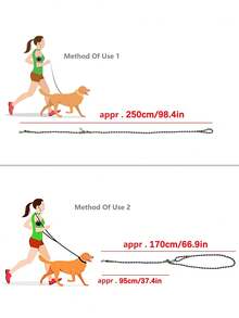 1pc Nylon Reflective Material Pet Outdoor Crossbody Dog Leash, Shoulder Strap Crossbody Leash Frees Hands, And Convenient Pet Leash Suitable For Outdoor Walking - Black - View 6