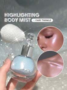Glitter Highlight Powder Spray, Luminous Glow For Face & Body, Stage Makeup, Women's Shimmer Beauty Enhancer For Music Festival,Star Shaped Highlight Powder Spray - Mixed Color System Body Glitter For Performance, Party & Shimmer Makeup - Multicolor - View 2