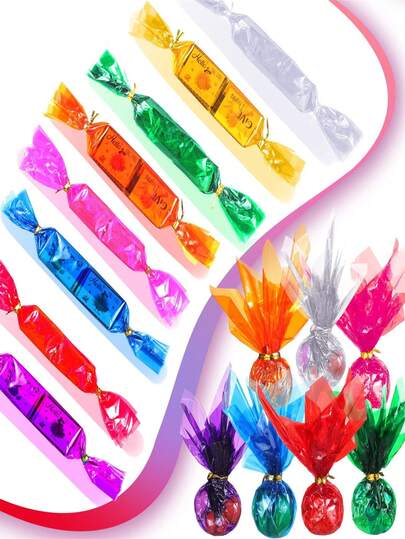 10/20pcs Colored Cellophane Sheets, Cello Sheets Colored Cellophane Wrap For Candy, DIY Arts Crafts Decoration, Gift Packaging Sheets, Party Decoration Materials, Decorative Cellophane, A4 Plastic Sheets, Translucent Decorative Film, Colorful Craft, For Valentine's Day, New Year's Day, Easter, Birthdays, Parties, Weddings, Etc