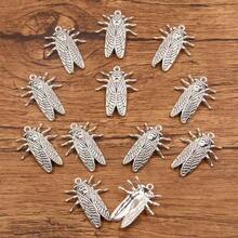 5pcs Eternal Retro Silver-Plated Cicada Decorations - Suitable For DIY Jewelry Making - Exquisite Beads And Handcrafted Design - Multicolor - View 1