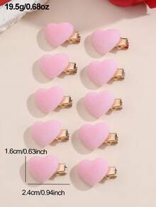 Bộ 10/30 kẹp tóc hình trái tim màu đỏ/hồng/đỏ tía thời trang dành cho nữ, thích hợp sử dụng hàng ngày, dự tiệc, ngày Valentine, kẹp càng cua, kẹp tóc cài, phụ kiện tóc ngày Valentine, quà tặng Valentine, phụ kiện tóc, ghim cài tóc - Nhiều màu - Xem 7