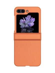 1個純色PC可折疊手機殼，防摔保護適用於：SamsungGalaxy Zflip 3/Zflip 4/Zflip 5/Zflip 6/Zflip 7/Zflip 8/ Find N3 Flip/ Find N2 Flip/ Razr 50 Ultra/ Razr 40 Ultra/ Razr 40/ Razr 50/ X Flip - 橘色 - 查看 9