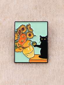 1件梵高星夜黑猫星空UFO珐琅胸针，可作医疗心脏器官胸针，可别在衣服、包包、翻领等处，是送给女性的珠宝礼物，也是粉丝的理想选择。 - 彩色 - 查看 11