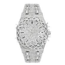 1pc Men's Quartz Watch, New Fully Diamond-Encrusted Strap, Iced-Out Hip Hop Large Dial Design, Personalized Mesh Inlaid Zirconia Dial, Party Watch, Gift For Men - 均碼 - 查看 14