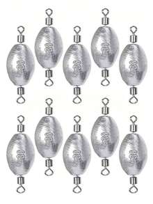 GOTURE 10个高速防扭曲双环八角形环，橄榄铅坠，碳化钨连接环，钓鱼饵坠，远投，沉水坠