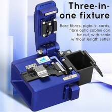 Cortadora de fibra óptica Herramienta peladora de alta precisión Cortadora de cable de fibra óptica 16 puntos de corte 48000 veces Fusión en caliente Unión en frío Cuchilla cortadora de fibra - Azul - Ver 2