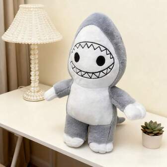 Shark Plush Doll With Smiling Face, Cute Shark Doll Decoration For Kids Room, Christmas Gift