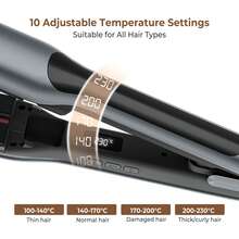 UKLISS 二合一 H2O 蒸汽直发卷发器 - 沙龙级亮泽保湿工具，适用于所有发质 (110V-240V) - 灰色 - 查看 4