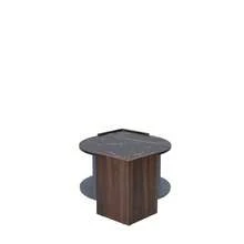 Coffee Table, Textured Coffee Table Made Of Marble And Walnut In Contrasting Colors. Living Room Table With Unique Lines. - 黑色 - 查看 9