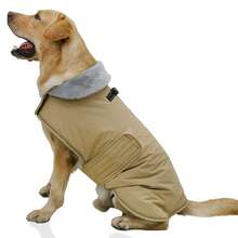 Winter Dog Coat With Hook And Loop Fasteners, Windproof Snow Jacket, Reflective Cold Weather Pet Vest For Small, Medium, And Large Dogs - Black - View 9