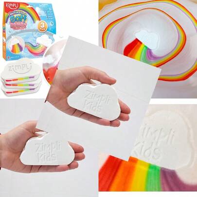 3 x bombas de baño de arco iris de nubes grandes de Zimpli bombas de baño de efectos especiales para niños regalo de cumpleaños perfecto para niños apto para veganos y libre de crueldadConveniente y duradero,Los favoritos de los niños