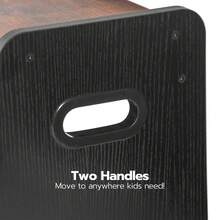 Step Stool For Kids, Two Step Toddler's Stool, Wooden Step Stool With Non-Slip Pads, Easy To Move, For Sink, Kitchen, Bathroom, Bedroom, Rustic Brown And Black - 棕色 - 查看 4