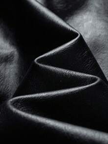 AHTELB 男士酷炫英伦风皮夹克，复古立领休闲摩托车皮衣，送给朋友、丈夫、男友的礼物 - 黑色 - 查看 10