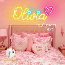 Custom LED Neon Sign, Suitable For Wall Decor, Personalized USB Neon Light Sign, Home Bedroom Decor, Birthday Holiday Gift, Party Shop Or Business Illuminated Sign. Holiday Decoration, Summer Vacation