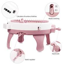 Máquina de tejer 48 Agujas, tablero de tejer telar doble giratorio, telar de tejer inteligente máquinas de tejer redondas, máquinas de tejer kit de telar de telar para adultos y niños - Rosa - Ver 9