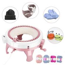 Máquina de tejer 48 Agujas, tablero de tejer telar doble giratorio, telar de tejer inteligente máquinas de tejer redondas, máquinas de tejer kit de telar de telar para adultos y niños - Rosa - Ver 12