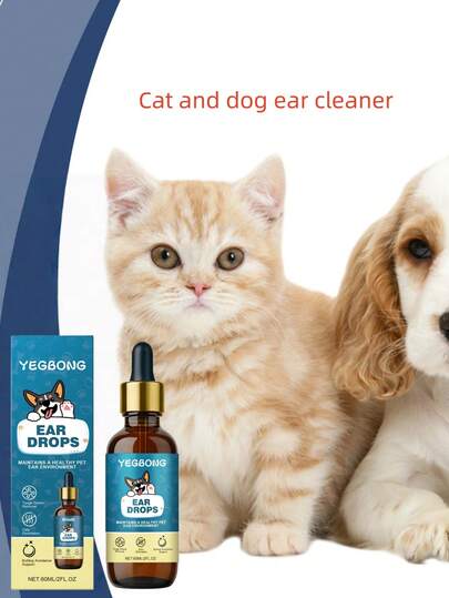YEGBONG Cat & Dog Ear Cleaner, Gentle Cleaning For Pet Ear Dirt & Odor, Daily Care