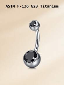 CIZME Mixed Color Titanium Navel Rings, 14G Internal Threaded Belly Rings, Short Style Navel Piercing Rings, Round Cubic Zirconia Navel Rings, Unisex, Size 6mm, 8mm, 10mm - Silver - View 20