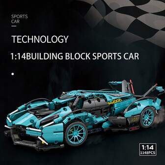 1000pcs Collectible 1:14 Static Car Model Building Blocks Toy, Minimalist Industrial Style Desktop Miniature Art Decor