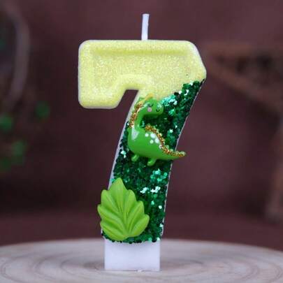 Creative Bestselling 0-9 Number & Letter Birthday Candles, Handmade DIY Birthday Cake Festival Theme Party Decorations, Yellow & Green Leaf, Mini Dinosaur, Glitter, Colorful Painting, High-End Wedding Party Outdoor Birthday Cake Number Candles, Celebration Candles For Men & Women