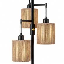 Mazkhytus 65" Rattan Tree Floor Lamp Rustic Retro Style Wrought Iron Birdcage Three-Head Floor Lamp, Adjustable For Living Room And Bedroom. - Black - View 6