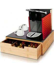 BLOOM STORE - Cajón para Cápsulas de Café de Bambú – Organizador de Cocina, 30*30*10 cm, Varias Opciones de Diseño Disponibles - Negro - Ver 2