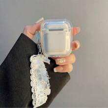 Husă de protecție pentru căști wireless, design cu fundă florală albastră/roz, compatibilă cu Apple 4/3/Pro/Pro2, cadou excelent pentru tine sau pentru prietenii tăi - Fluture albastru - Vizualizare 6