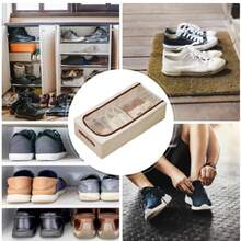 1PC High-Quality Shoe Box, Large-Capacity, Foldable And Stackable Transparent Shoe Box, Multi-Functional Portable Storage Box, Suitable For Storing Sneakers, Casual Shoes, And High Heels, Saving Space And Can Be Placed Under The Bed, In A Cabinet, Under The Sofa, Or In The Entryway.