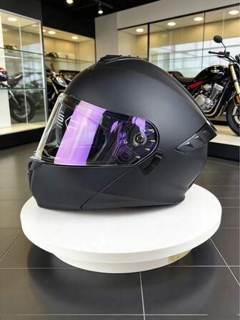 Motorcycle Full Face Safety Helmet, Colorful Visor Fashion Riding Helmet, Motorcycle Rider Protective Helmet, Multi-Color Visor Personalized Riding Gear
