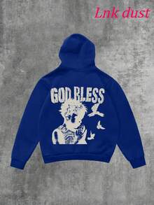 Y2K Hoodie With Full Zipper Letter, Print,250g Polyester Men's And Women's Clothing Casual And Cozy Hoodies Leyo,  Long Sleeve Hooded Sweatshirt, Casual Versatile Top For Autumn Winter - 藍色 - 查看 1