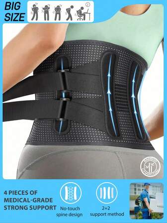 Dual-Adjustable Back Brace For Lower Back Relief – Lumbar Support For Herniated Discs, Heavy Lifting – Breathable Design For Women & Men