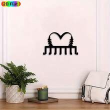 CIF BUY 现代心形橄榄枝钥匙壁挂雕塑 - 7钩金属钥匙收纳架，简约的橄榄枝心形设计，适合作为玄关装饰，情侣结婚/周年纪念礼物，铁艺钥匙展示架，适用于房间装饰、墙面装饰、家居装饰、浴室装饰、咖啡吧用品、墙面艺术、婚礼等场合。 - 彩色 - 查看 6