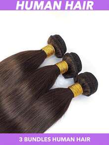 Dark Brown Unprocessed Virgin Brazilian Human Hair Brazilian 22 20 18 Inch Straight 3 Bundles Hair Extensions Grade 8A Remy Human Hair Bundles #2