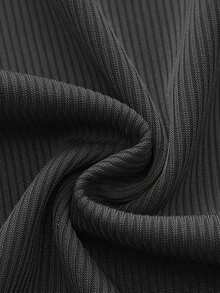 1 Stück Damen Lässig Ripp-Strick Trägertop, figurbetontes einfarbiges Rundhals Camisole, minimalistischer Alltagsartikel - Schwarz - Übersicht 7
