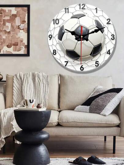 1pc Neon Game Controller Wooden Wall Clock - Silent Non-Ticking Quartz Movement, Modern Gaming Decor With Game Over Text, Red & Neon Glow - For Home, Office, Birthday/Christmas Gift - Easy Hang Installation, Office Decoration, Retro Design, Home Decorators