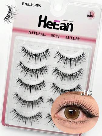 Manga Lashes - 5 Pairs Full Strip False Eyelashes. These Devil Comic Anime Cosplay Lashes Feature A Transparent Stem, Blending Seamlessly For A Dramatic Yet Natural Manga-Inspired Look. Perfect For Anime Cosplays, Themed Parties, Or Adding Bold Charm To Daily Styles, They're Lightweight, Easy To Apply, And Designed To Amplify Your Eyes With Comic-Book Flair.