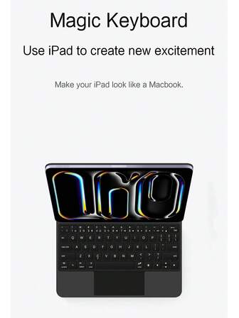 Funda de teclado mágico para iPad Pro M5 / M4 (2024-2025) de 11 pulgadas con soporte para modelo de tableta iPad con código A3357 A3358 A3359 A2836 A2837 A3006 de 11 pulgadas, teclado retroiluminado magnético con trackpad, árabe, español, francés, sueco