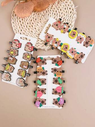 10/20/30pcs Capybara Hair Clips, Cartoon Hair Accessories For Girls, Party Decoration