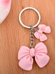 60pcs/20sets/30pcs/10sets Pink Bow Baby Shower Party Favor Set, Includes Bow Keychains (Lanyard + Bow Design), Organza Bags, And Cards - Pink - View 2