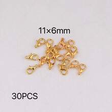 30pcs/Pack Lobster Clasp, Suitable For Necklace, Bracelet And Other DIY Jewelry Making Accessories - Gold - View 8