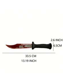 1 pezzo Accessorio per vacanze, Accessorio per performance anime, Scherzo con coltello finto sanguinante, Coltello di plastica realistico con sangue finto, Accessorio per film - Multicolore - Visualizzare 6