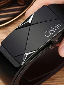 男士时尚休闲纹理自动扣皮带