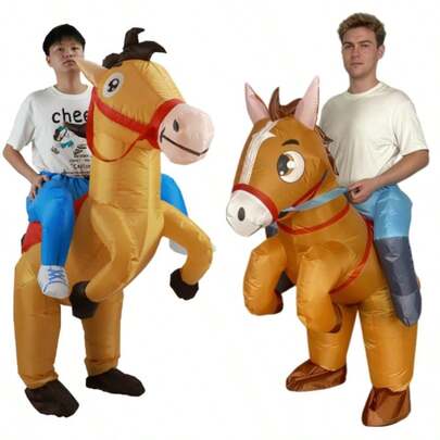 2025 Latest Inflatable Riding Horse Costume, Suitable For Parties, Events, Performances, Cartoon Doll Costumes, Inflatable Jazz Horse Costume