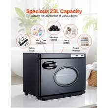 Handtuchwärmer Wärmegerät 23 L für 36 Handtücher mit Clip & Edelstahlgestell & klarem Fenster, Heißhandtuchwärmer für Spa Friseur Massage Salon, Dampfheizfunktion & Reinigungslampe