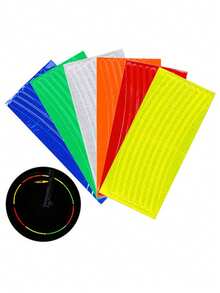 1 Pc Of Casual Minimalist Bicycle Reflective Strip Dead Flying Mountain Bike Wheel Frame Sticker Bike Night Reflective Wheel Sticker Suitable For Cycling Use - Multicolor - View 1