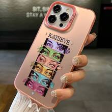 Funda de teléfono de ilustración de ojos coloridos de lujo K-Katseye de la popular banda de chicas Kpop de Corea para iPhone 17 16e 16 15 14 13 12 11 Mini Pro Max Air X XR XSMAX 8 7 Plus, cubierta trasera mate anti-caída - Colores mixtos - Ver 6